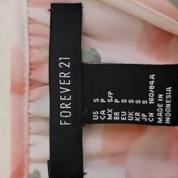 Forever 21 Floral Pink Layered Spaghetti Straps Women's Top S - Picture 6 of 10